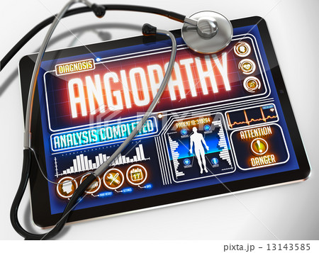 Angiopathy on the Display of Medical Tablet. Angiopathy on the Display of Medical Tablet. 13143585