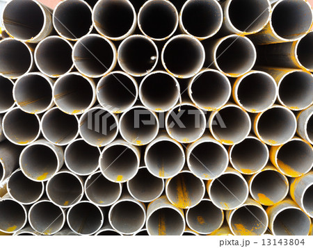 rows of steel pipes close up 13143804