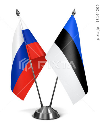 Russia and Estonia  - Miniature Flags. 13144209