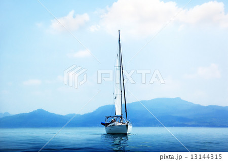 yacht and blue water ocean 13144315