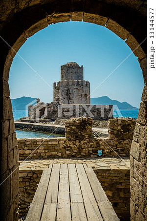The Bourtzi tower, Methoni, Peloponnese, Greece. 13144577