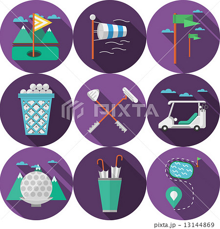 Circle flat vector icons for golf Circle flat vector icons for golf 13144869