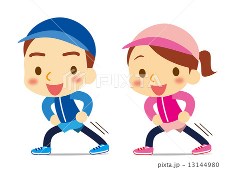 仲良くストレッチ カップル 仲良くストレッチ カップル 13144980