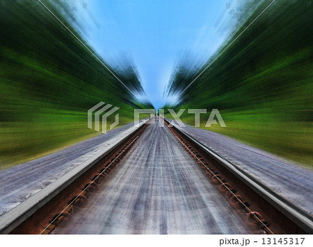 Railway track blurred 13145317