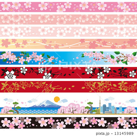 桜 飾り罫のイラスト素材