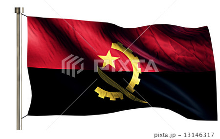 Angola National Flag Isolated 3D White Background 13146317