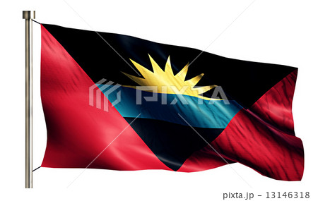 Antigua and Barbuda National Flag Isolated 3D White Background 13146318