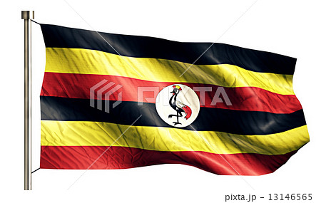 Uganda National Flag Isolated 3D White Background 13146565