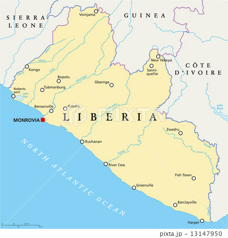 Liberia Political Map 13147950