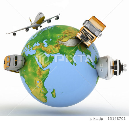 Types of transport on a globe Types of transport on a globe 13148701