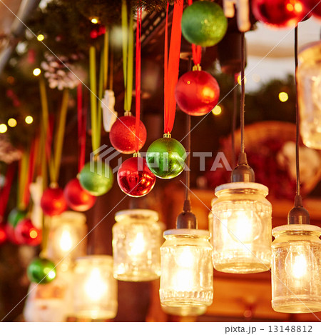 Decorations on a Parisian Christmas market 13148812