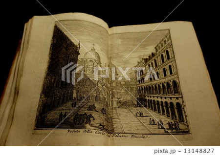 アンティークイラスト「ヴェネツィア　ドゥカーレ宮殿」 13148827