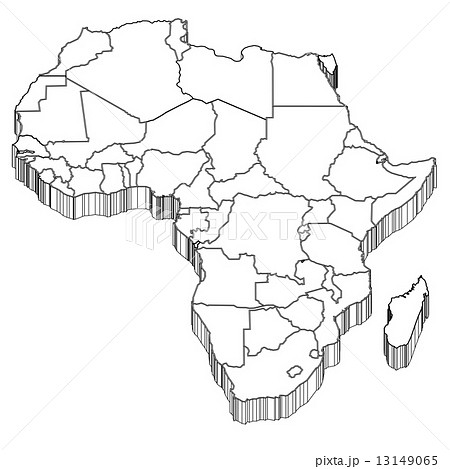 アフリカ 地図 シルエットのイラスト素材