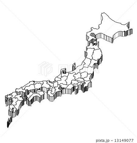 日本 日本地図 地図のイラスト素材