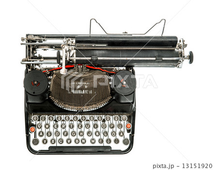 Old typewriter isolated on white background. Antique object 13151920
