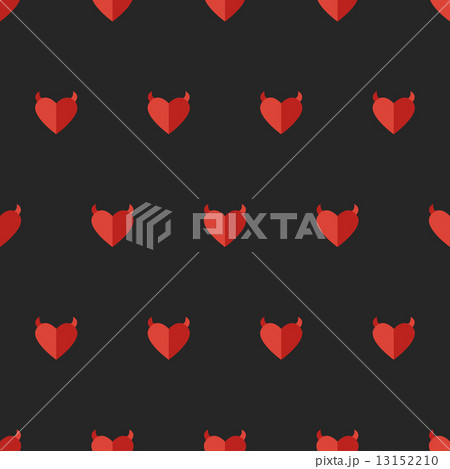 Vector flat devil heart seamless pattern 13152210