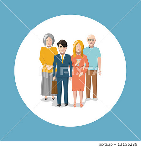 Happy child-free family illustration 13156239