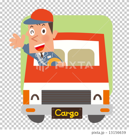 運載汽車_紅色帽子人的一輛紅色卡車 13156639