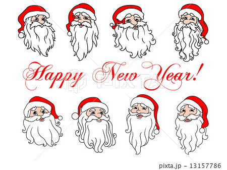 Santa Claus laughing faces icon set Santa Claus laughing faces icon set 13157786