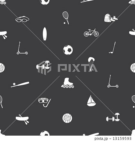 summer sports and equipment icon pattern eps10 13159593