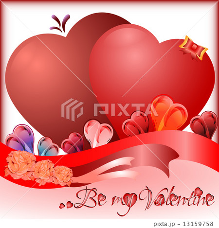 Holiday greeting card with hearts on Valentine's day. February 14 - day for all lovers 13159758