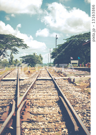 railroad tracks retro style railroad tracks retro style 13163866