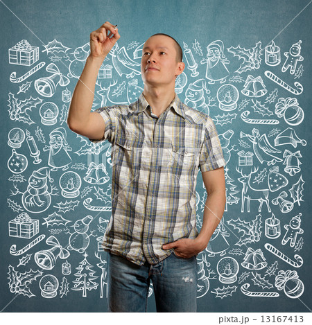 Man Looking For Christmas Gifts 13167413