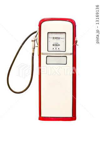 Vintage gasoline pump isolated on white background. 13169136