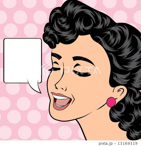 pop art cute retro woman in comics style 13169319