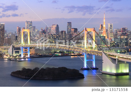 View of Tokyo Bay, Rainbow Bridge, and Tokyo Tower View of Tokyo Bay, Rainbow Bridge, and Tokyo Tower 13171558