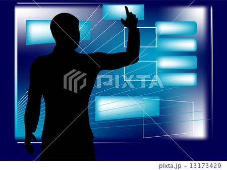 businessman and monitor 13173429