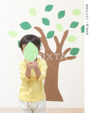 紙の葉を持つ男の子 紙の葉を持つ男の子 13174466