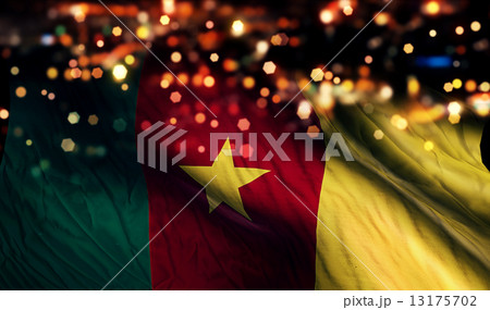 Cameroon National Flag Light Night Bokeh Abstract Background Cameroon National Flag Light Night Bokeh Abstract Background 13175702