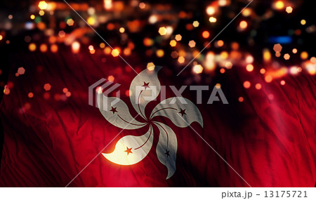 Hongkong National Flag Light Night Bokeh Abstract Background 13175721