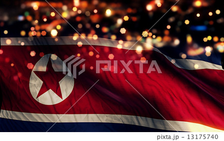 North Korea National Flag Light Night Bokeh Abstract Background North Korea National Flag Light Night Bokeh Abstract Background 13175740