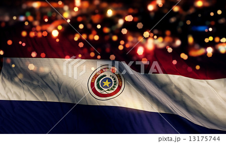 Paraguay National Flag Light Night Bokeh Abstract Background Paraguay National Flag Light Night Bokeh Abstract Background 13175744