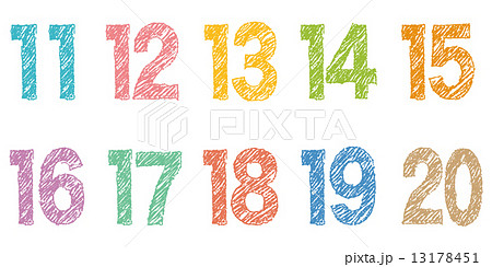 クレヨンタッチの数字のイラスト素材 13178451 Pixta