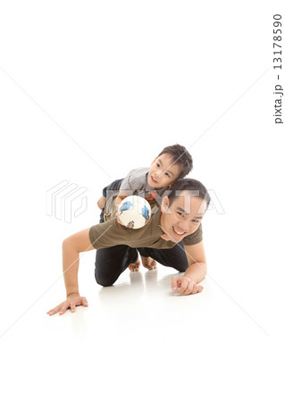 Asian Family on White Background 13178590