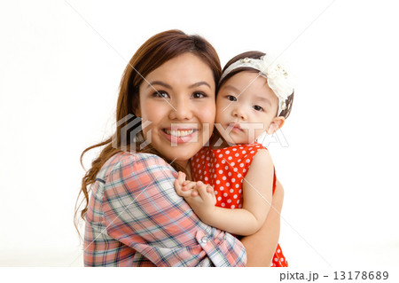Asian Family on White Background 13178689