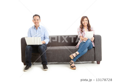 Asian Family on White Background Asian Family on White Background 13178728