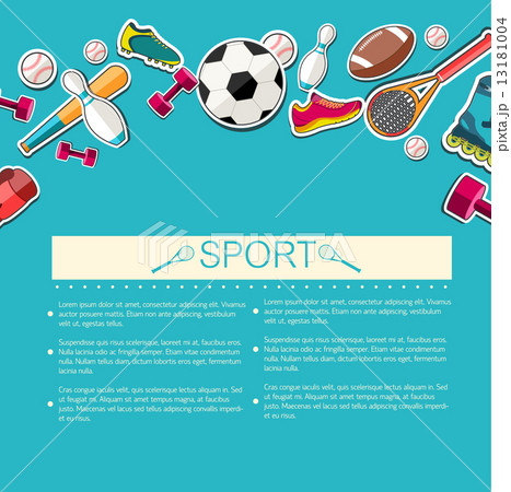 Circular concept of sports equipment sticker background. vector Circular concept of sports equipment sticker background. vector 13181004