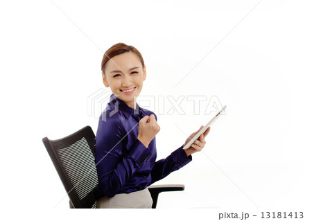 Asian Female Business woman on White Background 13181413