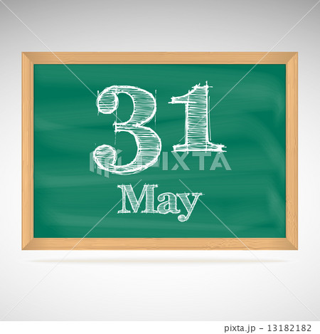 May 31, inscription in chalk on a blackboard 13182182