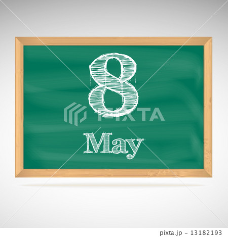 May 8, inscription in chalk on a blackboard 13182193