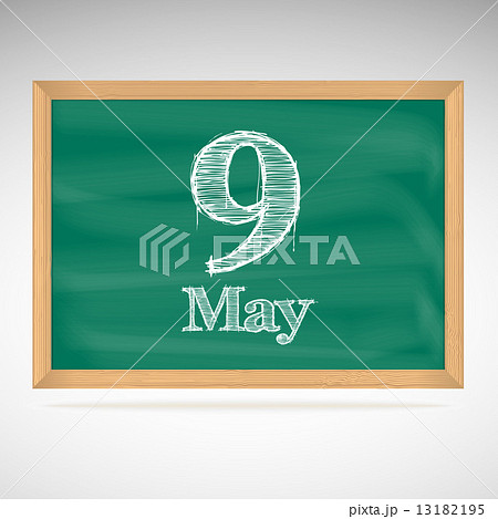 May 9, inscription in chalk on a blackboard 13182195