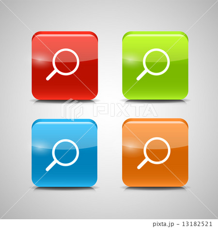 Glass Search Button Icon Set Vector Illustration 13182521