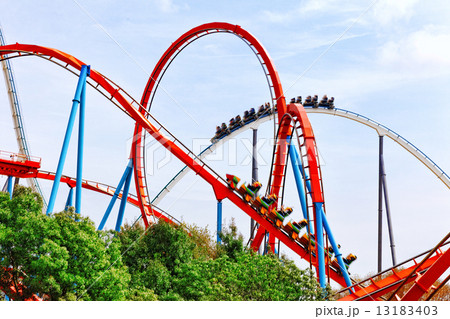 Roller Coaster in amusement park. Roller Coaster in amusement park. 13183403