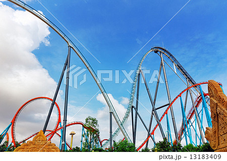 Roller Coaster in amusement park. Roller Coaster in amusement park. 13183409