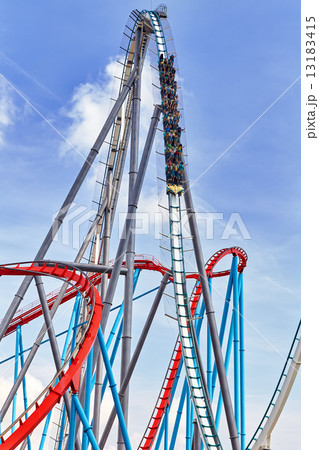 Roller Coaster in amusement park. Roller Coaster in amusement park. 13183415