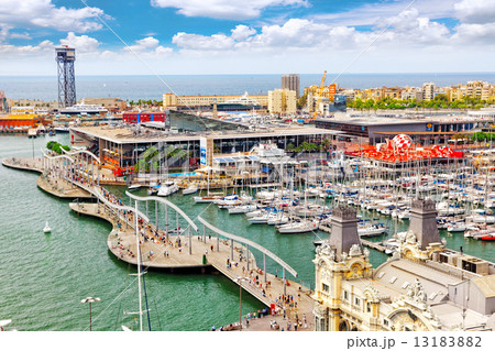 View of the embankment of Barcelona and the bridge "Sea Rambla" View of the embankment of Barcelona and the bridge "Sea Rambla" 13183882